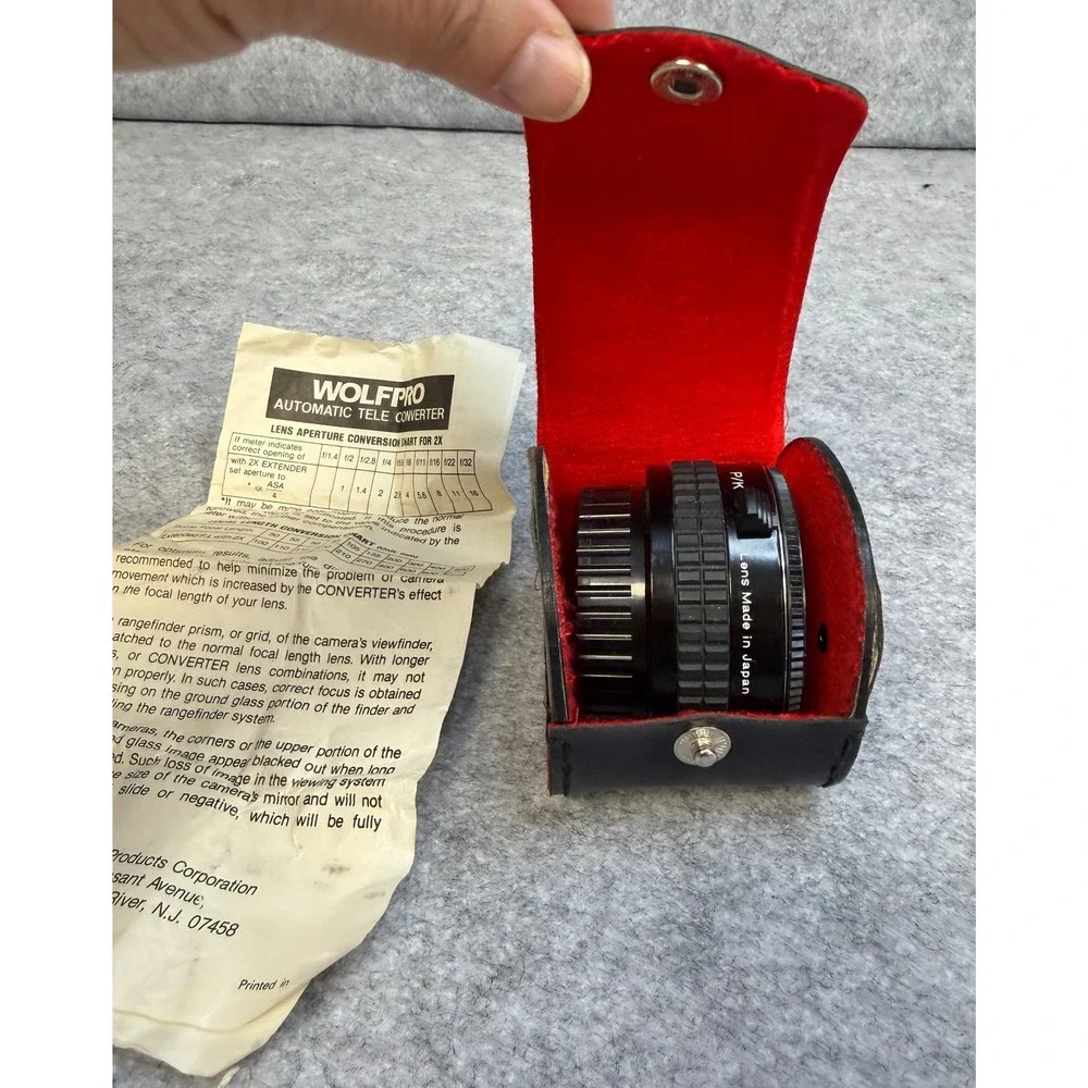 Wolfpro 2X Tele-Converter MC-4 for Pentax P/K Mount Lens Japan with Case‎